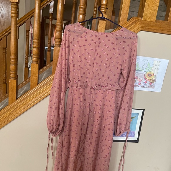 Floral Pink Ruffle Dress - Picture 3 of 3
